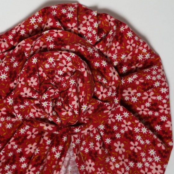 Turban με τύπωμα κόκκινο floral με λουλούδι